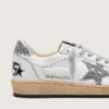 Zapatillas Ball Star para mujer en napa con estrella plateada brillante y lengüeta en el talón