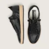 Zapatillas Ball Star para mujer en napa negra con estrella negra brillante y lengüeta de ante en el talón