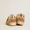 Zapatillas Ball Star para mujer en napa y ante con estrella de piel de potro y lengüeta metálica en el talón