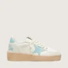 Zapatillas Ball Star para mujer en piel blanca con estrella azul claro