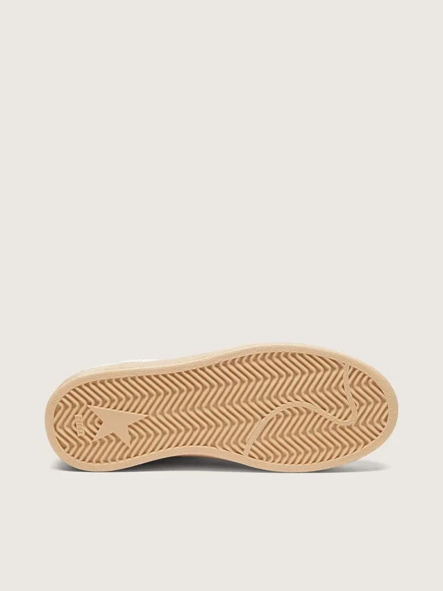 Zapatillas Ball Star para mujer en piel blanca con estrella azul claro