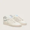 Zapatillas Ball Star para mujer en piel color crema con estrella y abalorios tono sobre tono