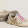 Zapatillas «Ball Star» para niño en ante perla con estrella de cuero y lengüeta en el talón