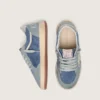 Zapatillas «Ball Star» para niño en azul claro y ante azul vaquero con estrella de cuero blanco