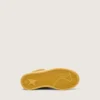 Zapatillas Ball Star para niños en ante ocre con estrella y lengüeta en el talón de piel blanca brillante