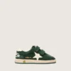 Zapatillas «Ball Star» para niños en ante verde bosque con estrella y lengüeta en el talón de piel color crema