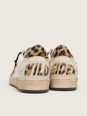 Zapatillas Ball Star Wishes para mujer con estrella de ante y lengüeta en el talón de piel de potro con estampado de leopardo