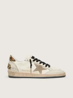 Zapatillas Ball Star Wishes para mujer con estrella de ante y lengüeta en el talón de piel de potro con estampado de leopardo