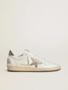 Zapatillas Ball Star Wishes para mujer en piel blanca con estrella de piel en bronce metalizado