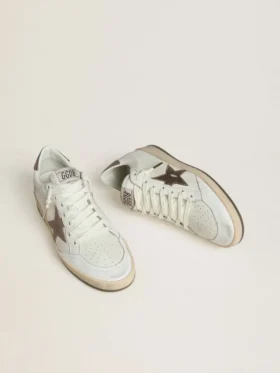 Zapatillas Ball Star Wishes para mujer en piel blanca con estrella de piel en bronce metalizado