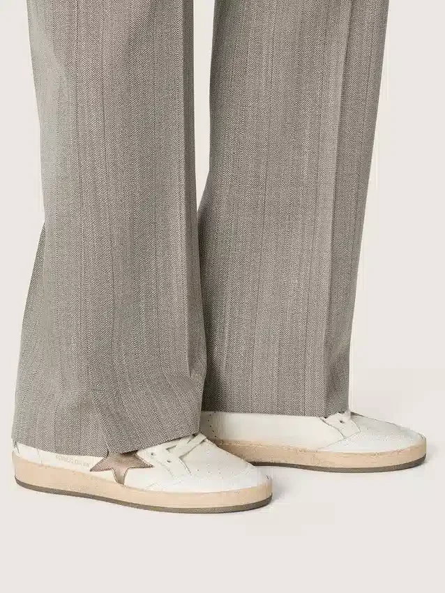 Zapatillas Ball Star Wishes para mujer en piel blanca con estrella de piel en bronce metalizado