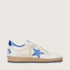 Zapatillas Ball Star Wishes para mujer en piel napa blanca con estrella azul brillante y lengüeta en el talón