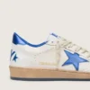 Zapatillas Ball Star Wishes para mujer en piel napa blanca con estrella azul brillante y lengüeta en el talón
