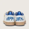 Zapatillas Ball Star Wishes para mujer en piel napa blanca con estrella azul brillante y lengüeta en el talón