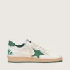 Zapatillas Ball Star Wishes para mujer en piel napa blanca con estrella y lengüeta del talón de piel verde