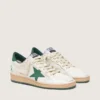 Zapatillas Ball Star Wishes para mujer en piel napa blanca con estrella y lengüeta del talón de piel verde