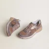 Zapatillas Dad-Star para hombre en ante lila y malla, con estrella y lengüeta en el talón de piel laminada