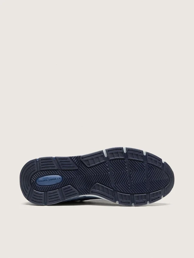 Zapatillas Dad-Star para mujer en ante azul vaquero con estrella de piel plateada