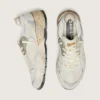 Zapatillas Dad-Star para mujer en ante y malla con estrella de piel blanca y lengüeta trasera de piel beige