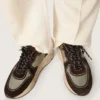 Zapatillas de hombre con Running Sole de nailon y ante, con estrella estampada y lengüeta de talón de piel