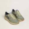 Zapatillas de hombre con Running Sole en nailon y ante verde salvia con estrella negra estampada
