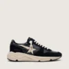 Zapatillas de hombre con Running Sole en piel napa y ante negros con una estrella blanca