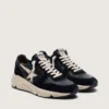 Zapatillas de hombre con Running Sole en piel napa y ante negros con una estrella blanca