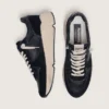 Zapatillas de hombre con Running Sole en piel napa y ante negros con una estrella blanca
