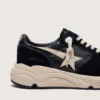 Zapatillas de hombre con Running Sole en piel napa y ante negros con una estrella blanca