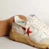 Zapatillas de hombre con Running Sole, estrella de piel y lengüeta en el talón con estampado rojo