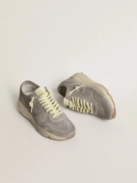 Zapatillas de mujer con Running Sole en ante gris, con estrella de ante gris y lengüeta en el talón