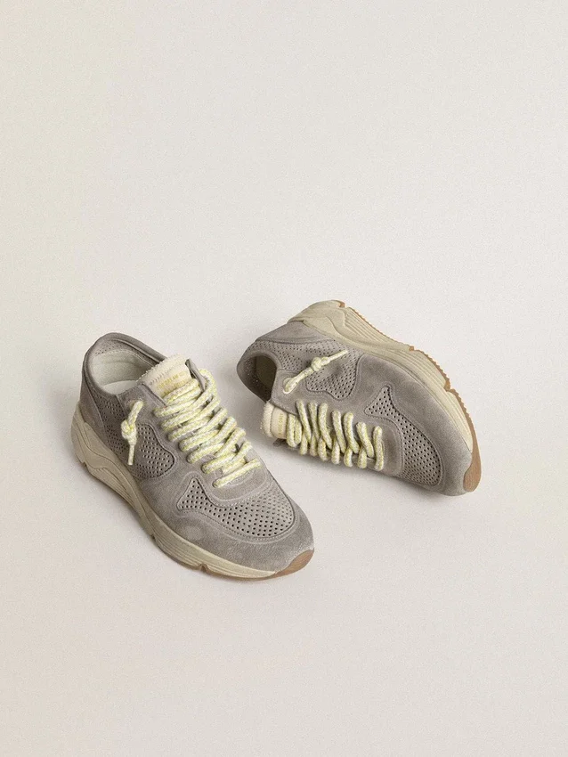 Zapatillas de mujer con Running Sole en ante gris, con estrella de ante gris y lengüeta en el talón