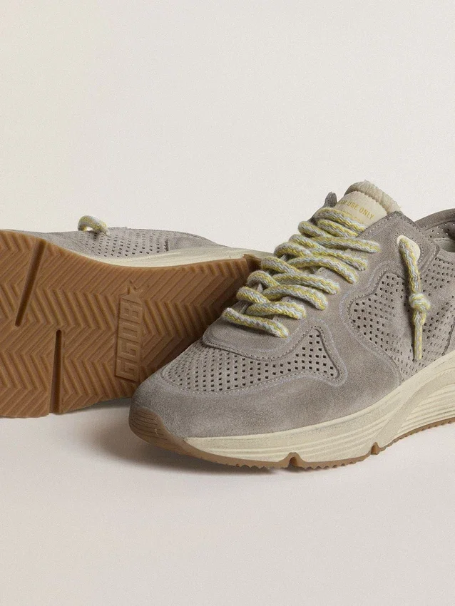Zapatillas de mujer con Running Sole en ante gris, con estrella de ante gris y lengüeta en el talón