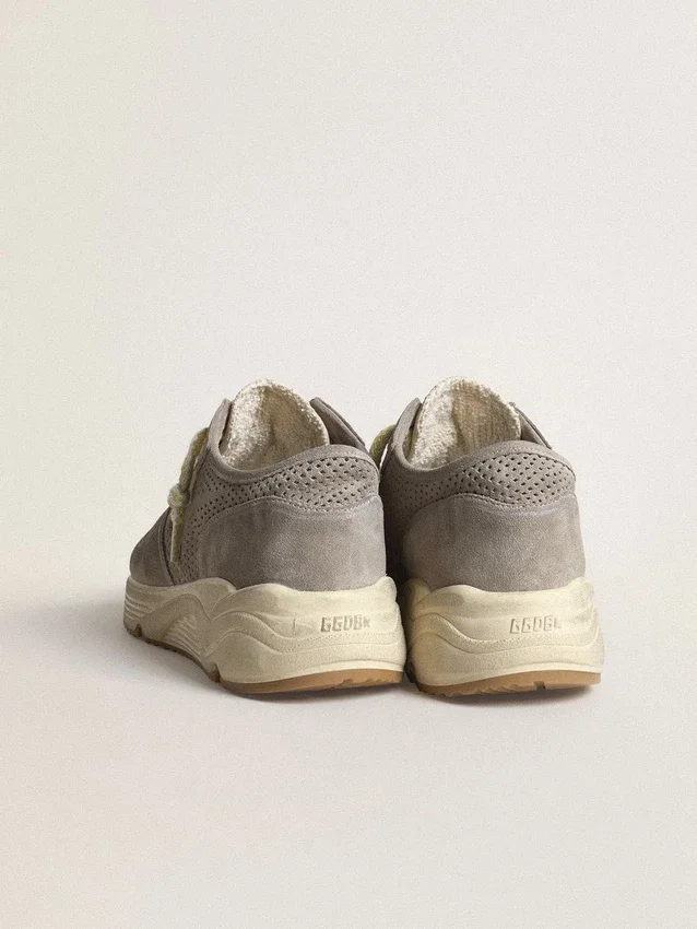 Zapatillas de mujer con Running Sole en ante gris, con estrella de ante gris y lengüeta en el talón