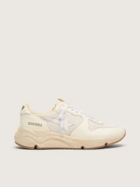 Zapatillas de mujer con Running Sole en malla y napa blanca
