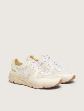 Zapatillas de mujer con Running Sole en malla y napa blanca