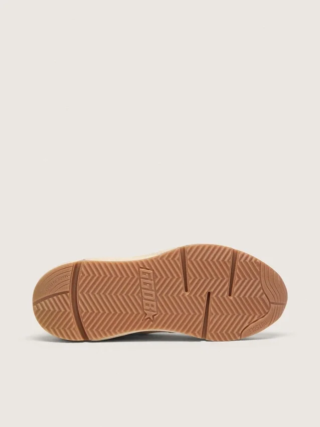 Zapatillas de mujer con Running Sole en malla y napa blanca