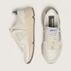 Zapatillas de mujer con Running Sole en nailon color crema y piel con estrella de piel verde