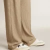 Zapatillas Forty2 para hombre con estrella rosa y lengüeta trasera de cuero blanco