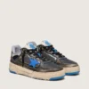 Zapatillas Forty2 para hombre en gomaespuma negra y piel, con estrella de TPU y lengüeta trasera de piel negra