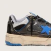 Zapatillas Forty2 para hombre en gomaespuma negra y piel, con estrella de TPU y lengüeta trasera de piel negra