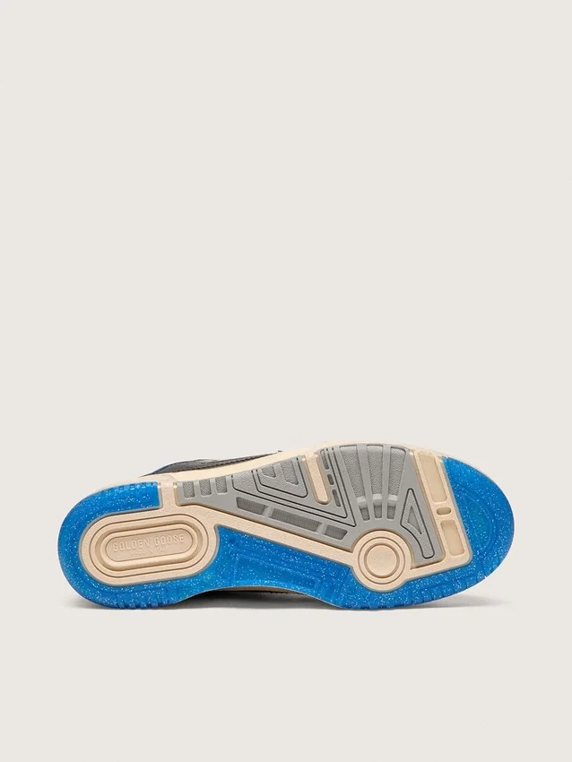 Zapatillas Forty2 para hombre en gomaespuma negra y piel, con estrella de TPU y lengüeta trasera de piel negra
