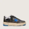 Zapatillas Forty2 para mujer en gomaespuma negra y piel, con estrella de TPU y lengüeta del talón de piel negra