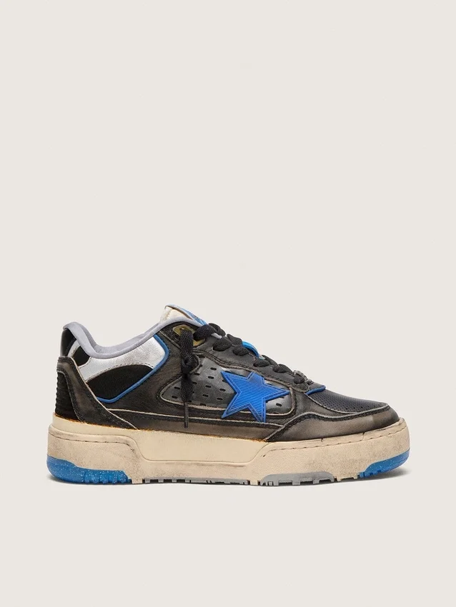Zapatillas Forty2 para mujer en gomaespuma negra y piel, con estrella de TPU y lengüeta del talón de piel negra