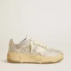 Zapatillas Forty2 para mujer en piel blanca y cristales Swarovski con estrella blanca