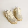 Zapatillas Forty2 para mujer en piel blanca y cristales Swarovski con estrella blanca