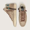 Zapatillas Francy para hombre en ante beige con estrella de piel marrón y abalorios de colores
