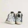 Zapatillas Francy para mujer de nailon con lentejuelas plateadas por toda la superficie y una estrella de piel negra
