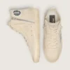 Zapatillas Francy para mujer en ante beige con estrella plateada brillante