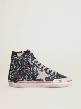 Zapatillas Francy Penstar LAB para hombre en lona negra con pedrería multicolor